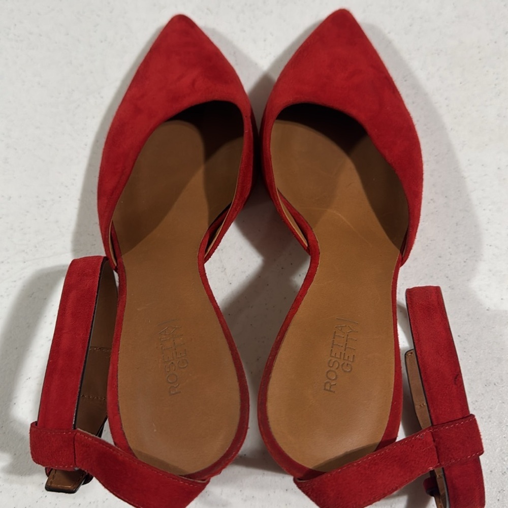 Rosetta Getty Red Pointy Toe Heels Size 40 - Picture 4 of 9